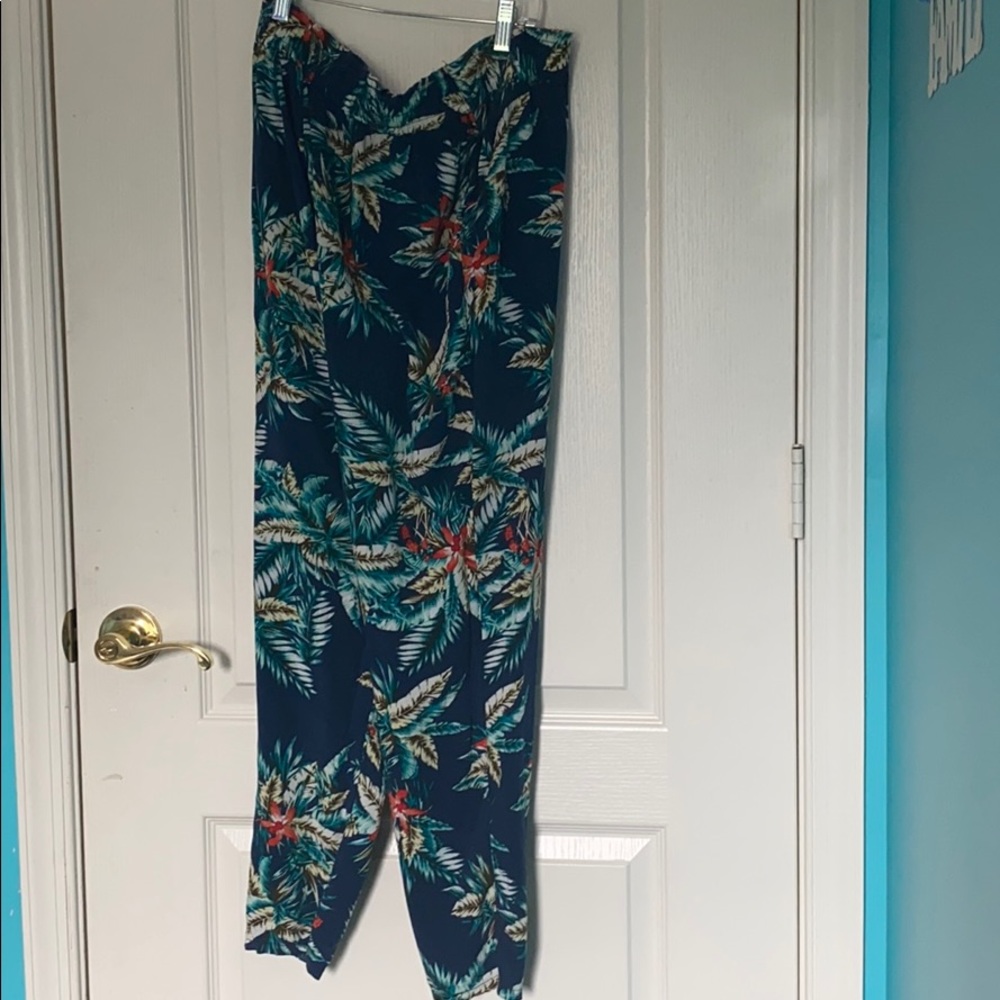 Tropical flowy pants